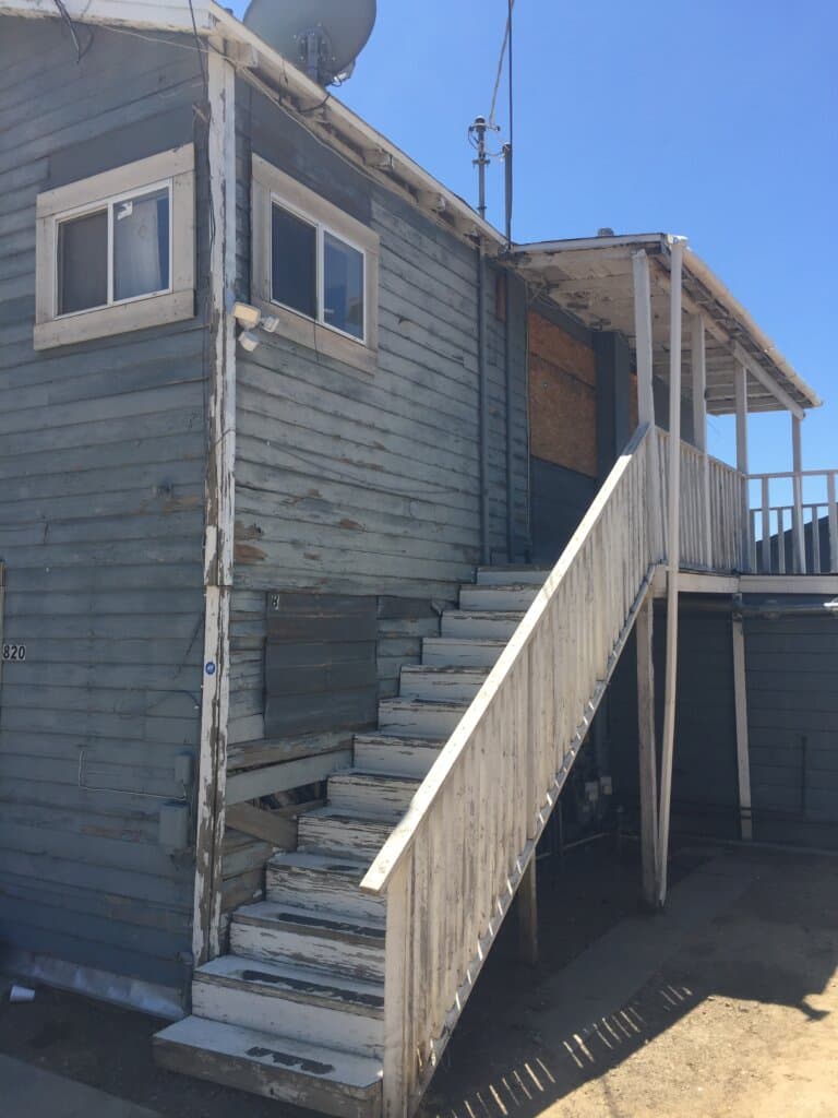 Backyard of home purchased as-is in Orange Cove